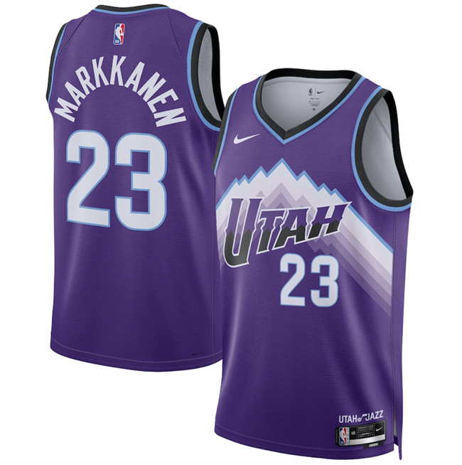 Men's Utah Jazz #23 Lauri Markkanen Purple 2025 Icon Edition Stitched Basketball Jersey